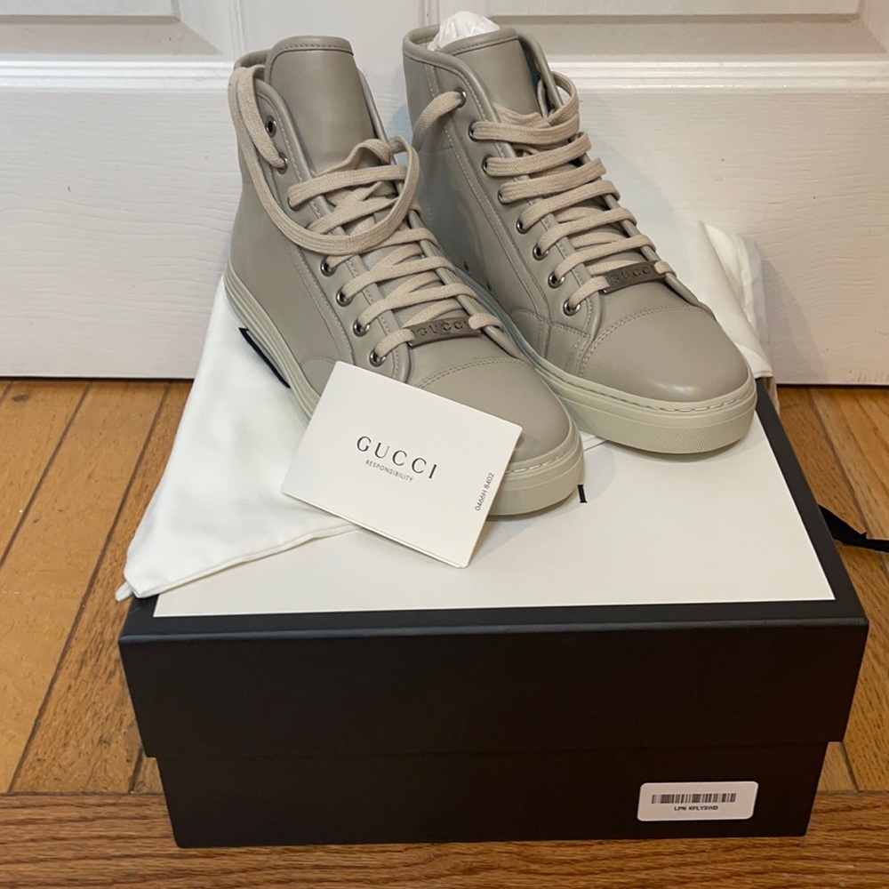 Beautiful Mystic White Gucci Hight Top Sneaker